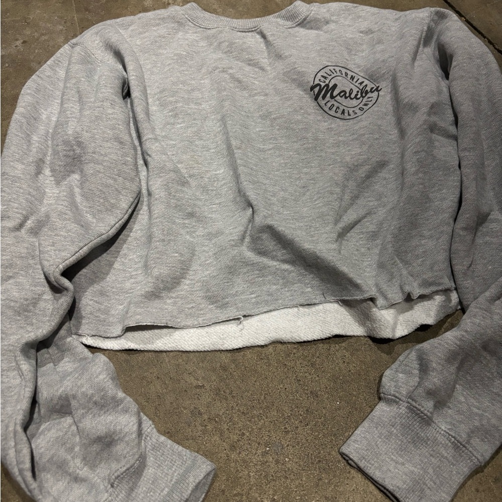 Gray Cropped Sweatshirt
